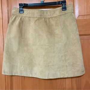 Vintage Buckskin Colored Suede Tan Midi Skirt